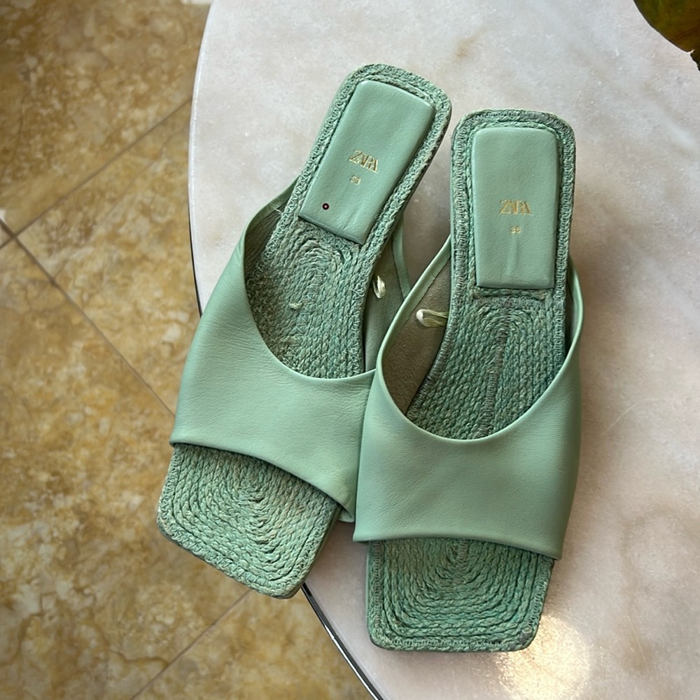 Zara Pastel Green Sandals